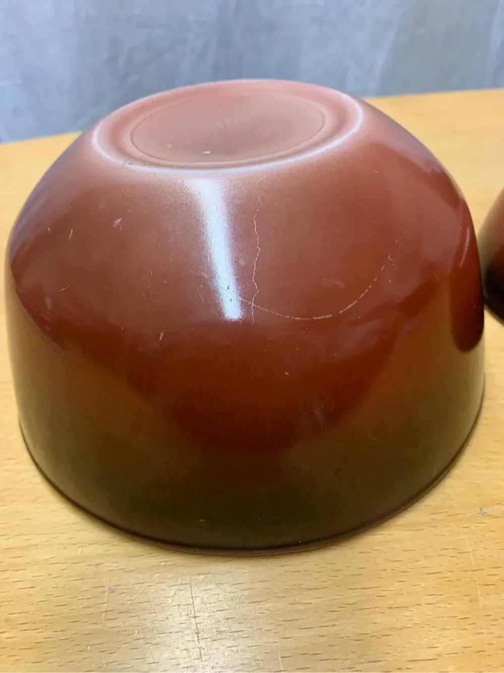 2 Vintage Fire-King Red Milk Glass Stackable Mixing Bowls Lot